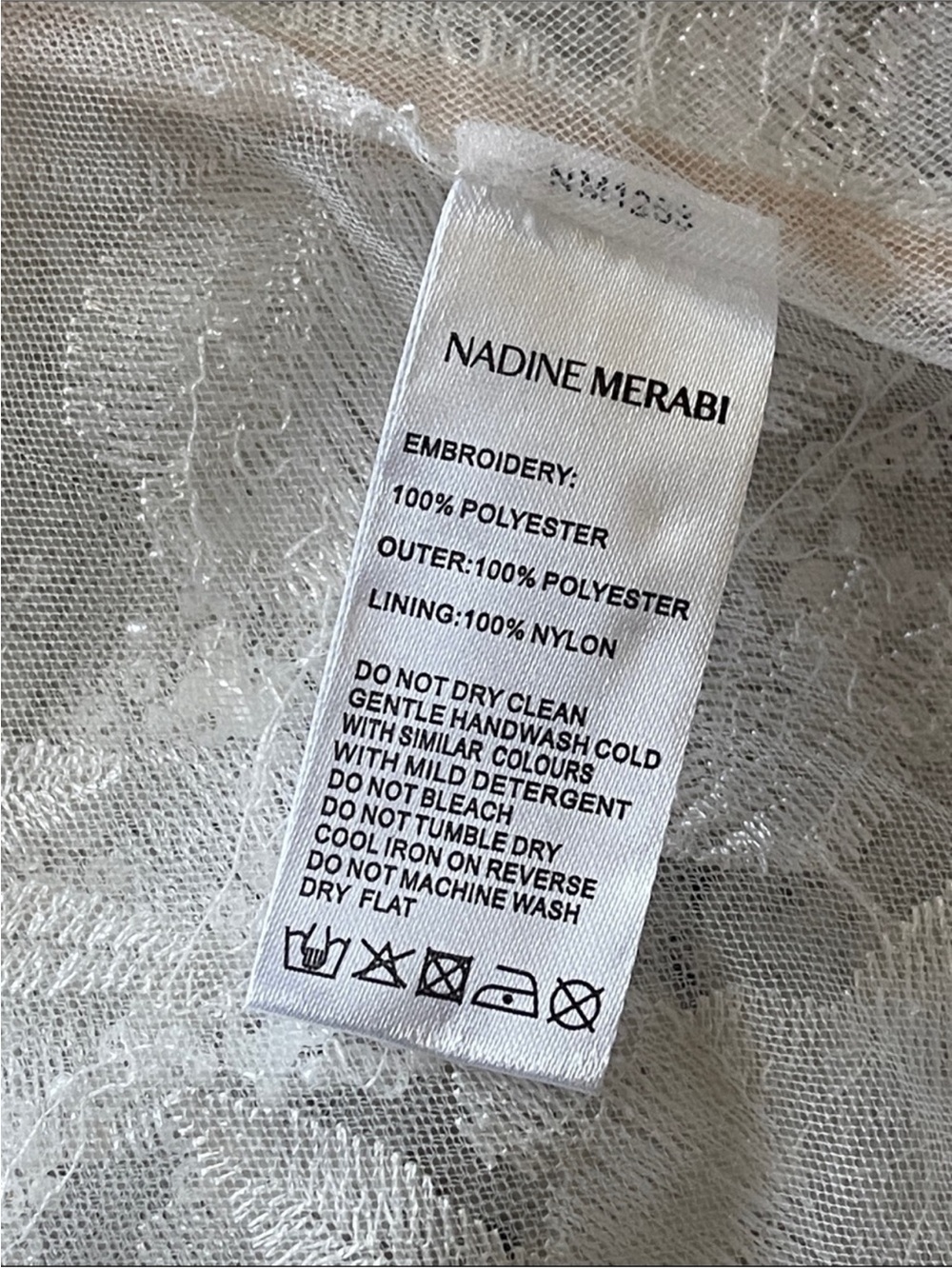 Nadine Merabi Sasha White Maxi Dress Long Sleeve Lace Floor Length - Picture 13 of 15